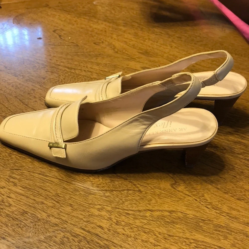 Anne Klein Leather Slingbacks